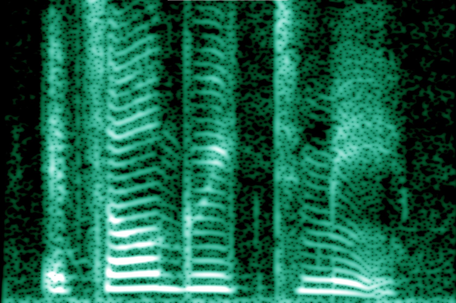 A spectrogram showing frequencies over time for a spoken sentence.